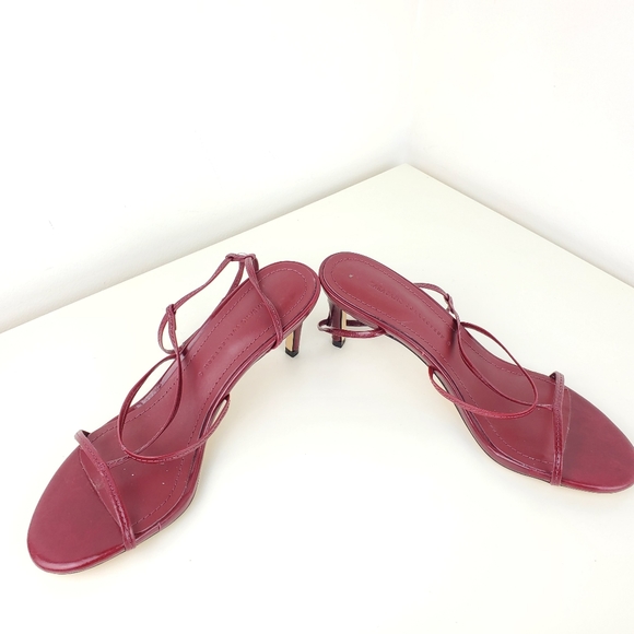 Zara women leather strappy heel sandals red size 10 - Picture 10 of 15